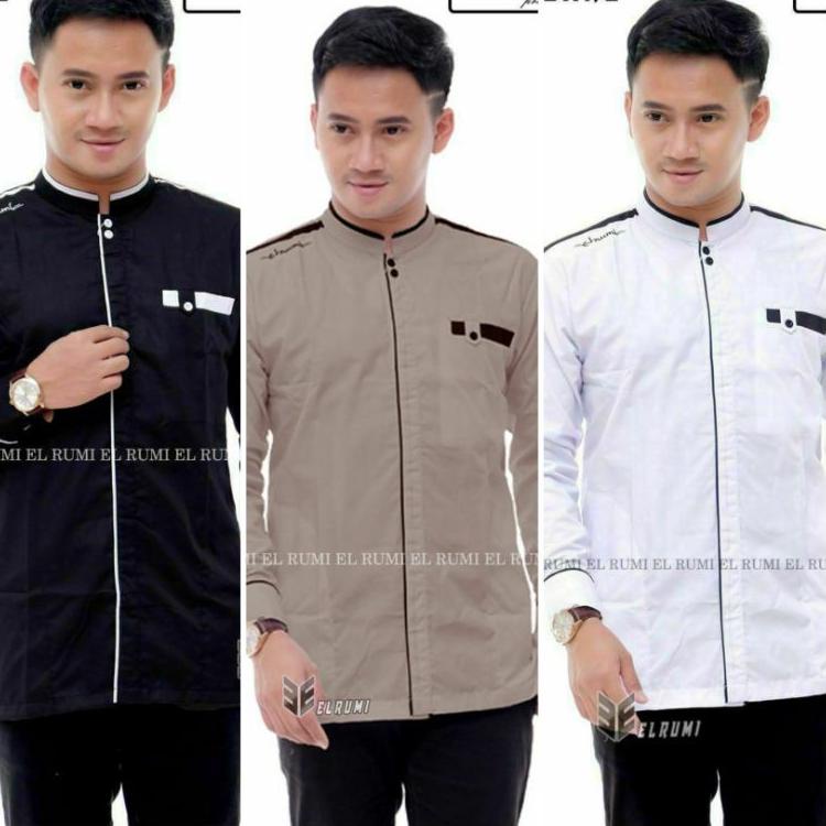(SALE) Baju Koko El Rumi Baju Koko polos baju Koko Dewasa Baju Koko modern 2021 Terlaris El Rumi