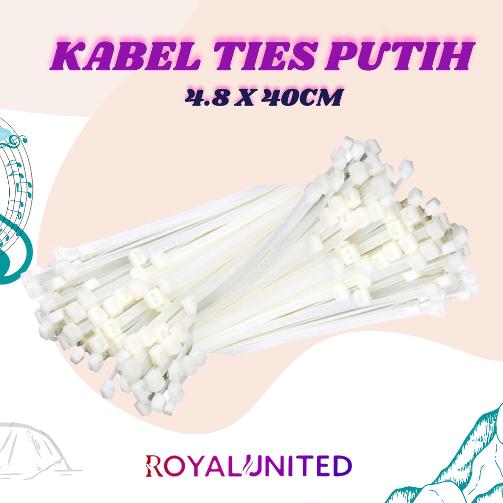 Kabel Ties Kabel Tis Cable Ties Putih 4.8 x 40 cm