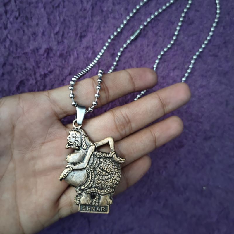 kalung titanium biji lada bandul semar x garasi rebel distro / kalung kasual / liontin wayang semar