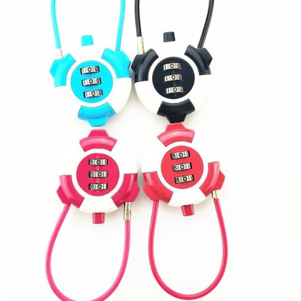 ☁ Gembok Koper Mini Kode Angka Mesh Rope Aman Lucu Laris365 - pink muda ☉