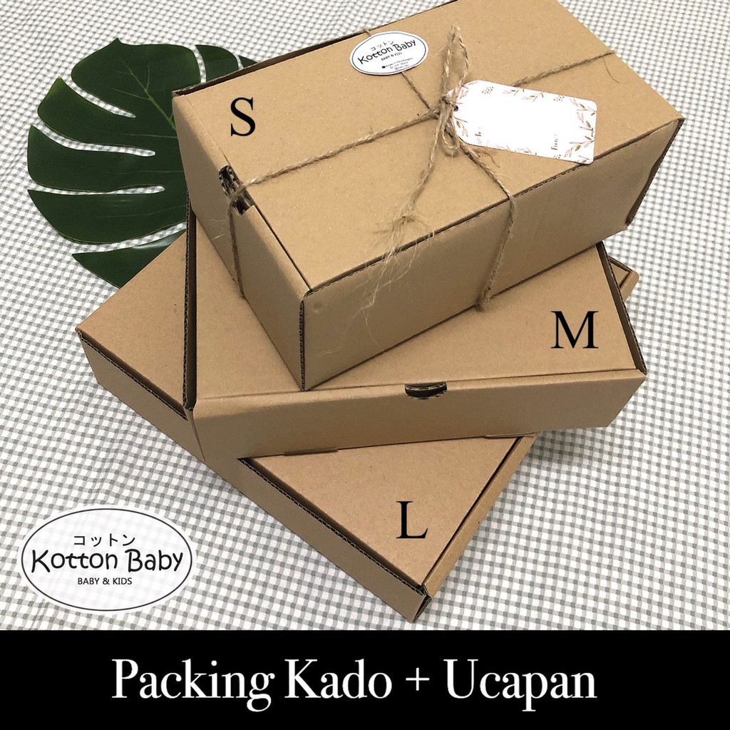 Paket bungkus kotak kado BOX + ucapan | 3 size SML