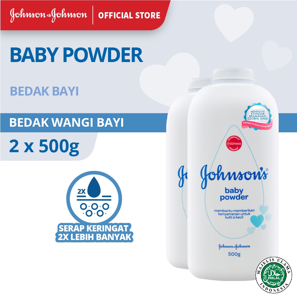 JOHNSON'S Baby Powder - Bedak Bayi 500gr - Isi 2