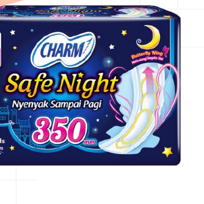 Charm Pembalut Safe Night 35cm Wing 18 pads pembalut night pembalut charm night charm wing pembalut 