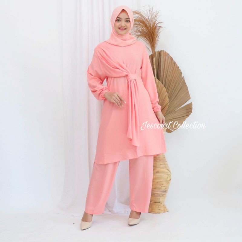 SETELAN 2IN1 SETCEL POLOS PREMIUM/ STELAN WANITA/ STANDAR JUMBO XXL