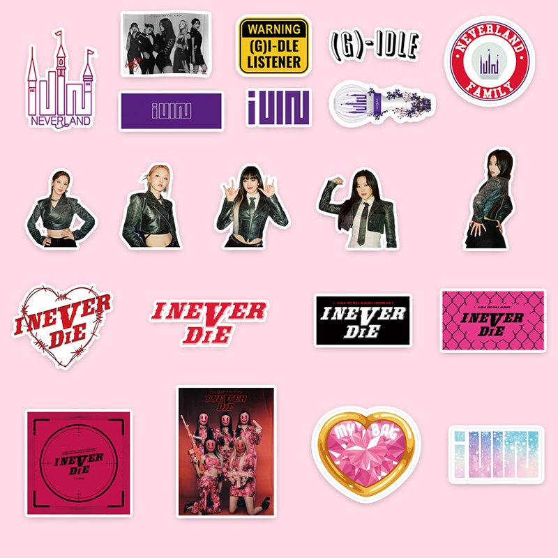 (G) 100pcs / set Stiker I-DLE I NEVER DIE Photo GIDLE Untuk Dekorasi Diary / Koper