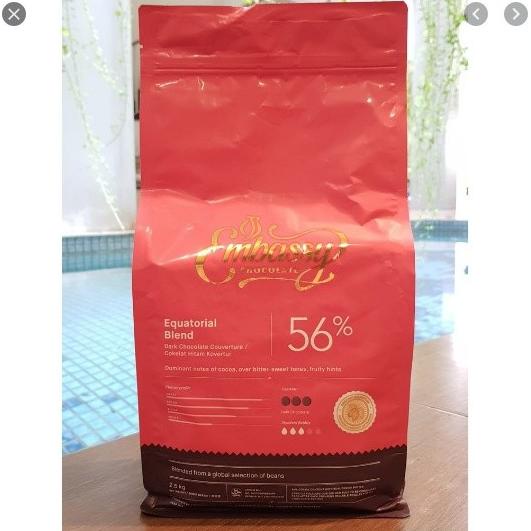 

Embassy chocolate 56% equatorial blend 250gr dark couverture Tulip bakernbar99 Kualitas Baik