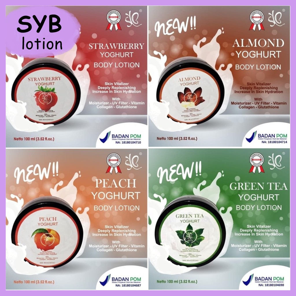 SYB BODY LOTION,YOGURT,BODY SERUM,FRUITAMIN,BEDDA LOTONG EXFOLIATING MASK  ORIGINAL BPOM