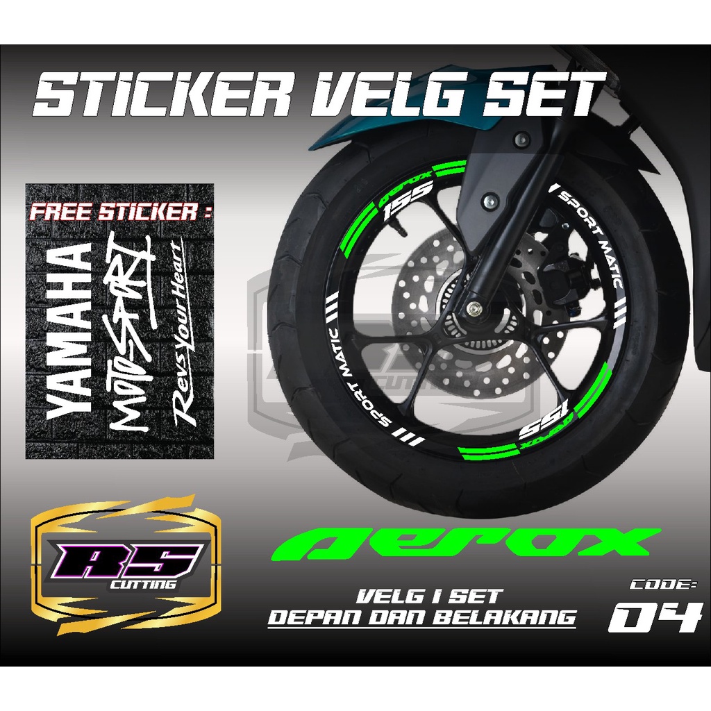 Cutting Sticker Velg AEROX- Aksesoris Motor Stiker Lis Velg  YAMAHA AEROX Skotlet Sticker Lis PELEK 