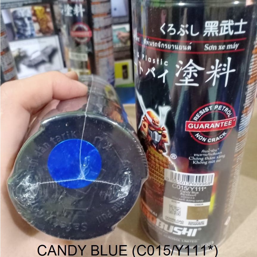 Cat Semprot Pilox Pilok  Samurai Paint Kurobushi Varian Warna Biru / Blue - Mikrolet Blue, Biru Muda, Tivoli Blue, Metallic Blue, Marine Blue, Candytone Blue, Blue Chill, dll (400cc/400ml)