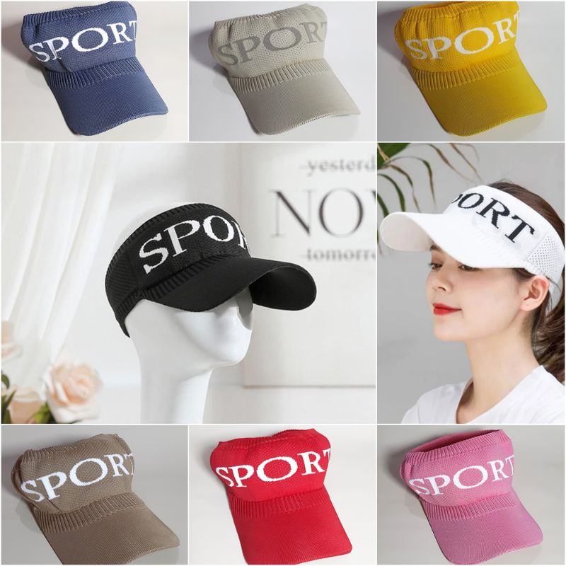 Topi Sport Rajut Wanita Outdoor Senam Golf Jogging