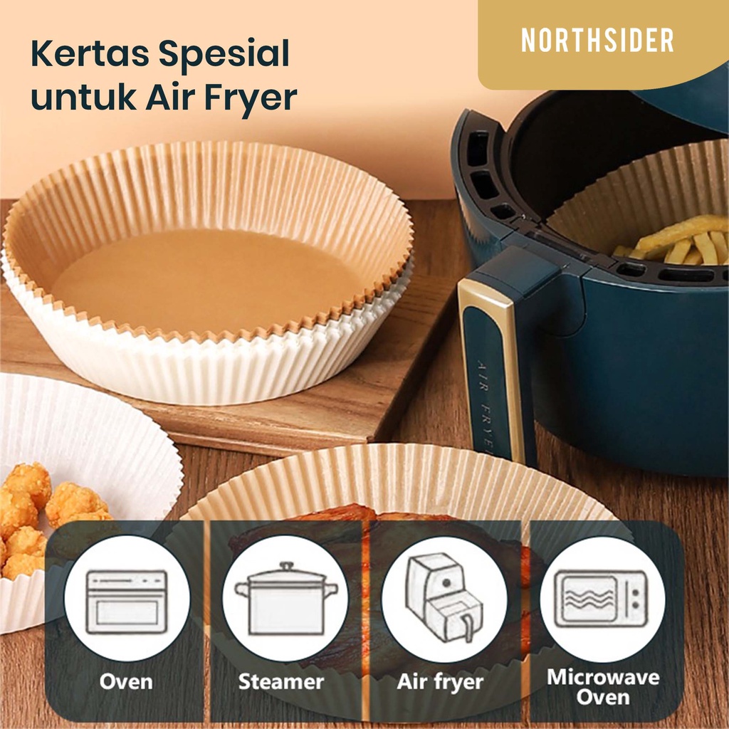 KERTAS ALAS AIR FRYER 50 PCS BAKING PAPER ANTI LENGKET TAHAN PANAS