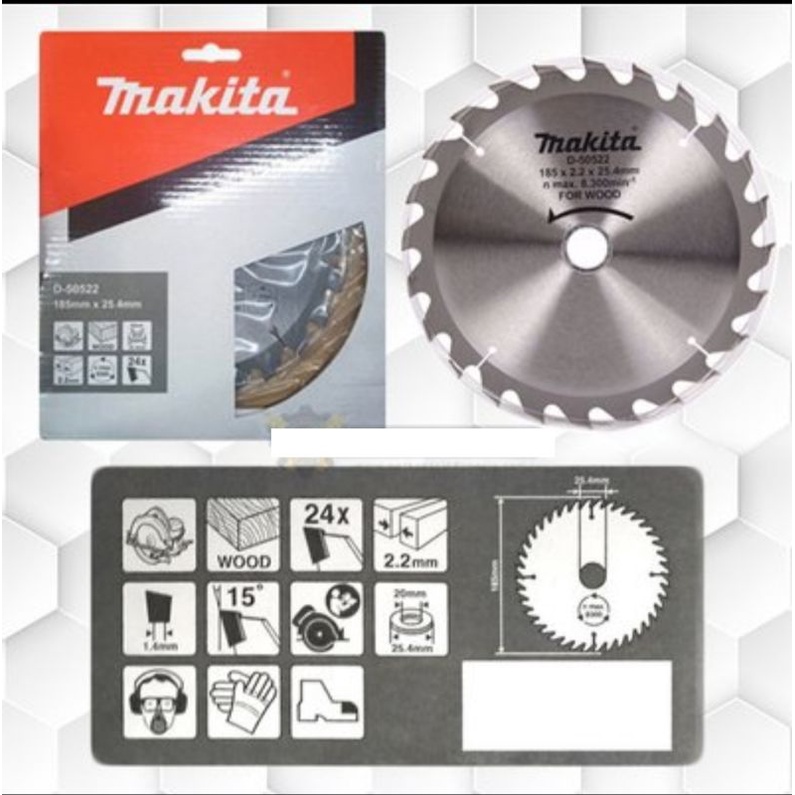 Mata Pisau Kayu Circular Saw Blade 6 Inch 24 T TCT MAKITA ORIGINAL