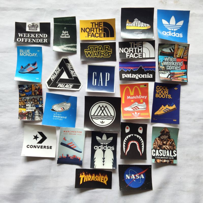 20pcs Stiker Brand Logo Casual Stiker tumblr Sticker pack