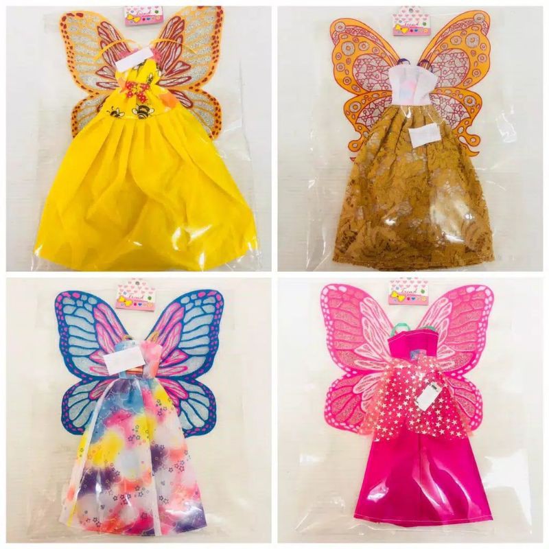 Baju Berbie Sayap Mainan Anak Perempuan Baju Boneka Berbie (BISA COD)