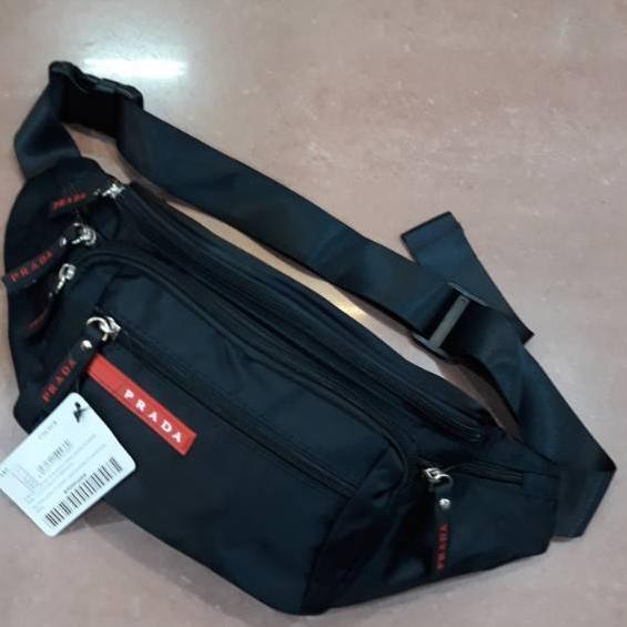 ♖ Tas pinggang prada K waistbag pria wanita nylon polyster parasut ♦