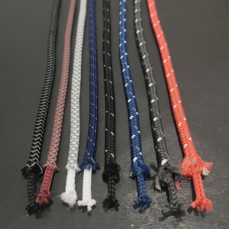 Tali bulat/round motif reflektif.4mm-5mm.dijual meteran.