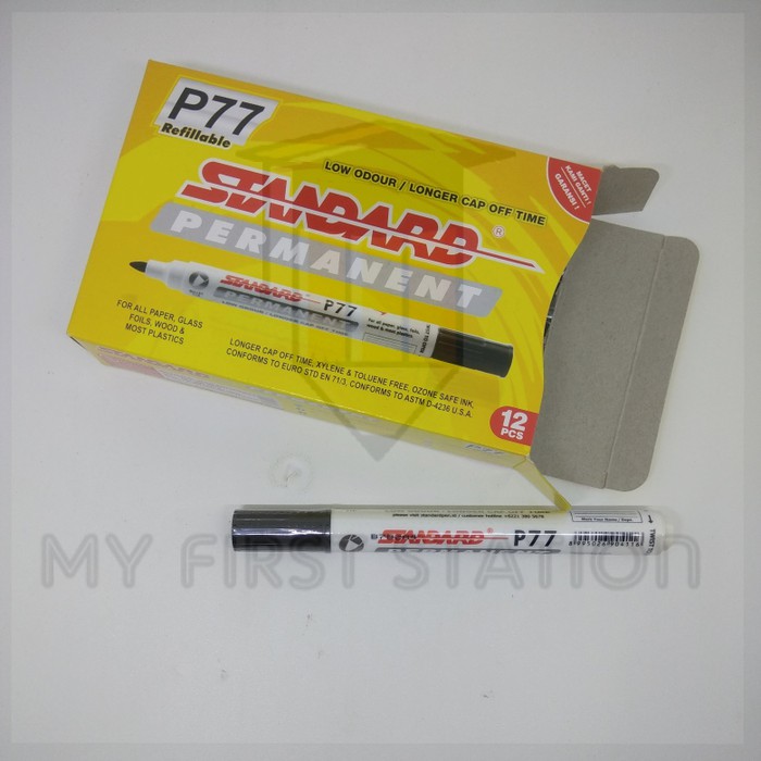 

Promo Marker Permanent STANDARD P 77 Black Harga per Lusin Hitam Berkualitas