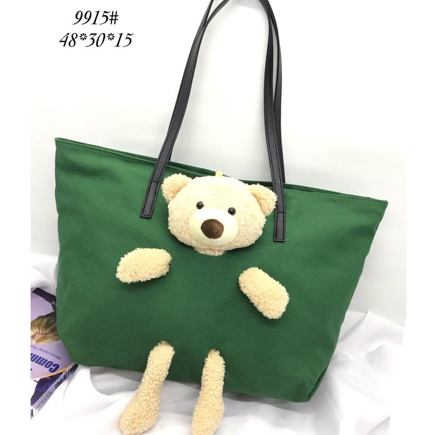 Tas Tote Bag Bahu Shoulder Bag Ukuran Besar Boneka Beruang Bear Lucu Impor 9915#