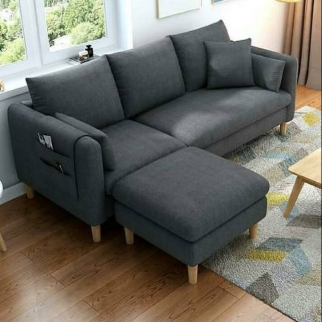 Sofa L putus minimalis kaki retro | Shopee Indonesia