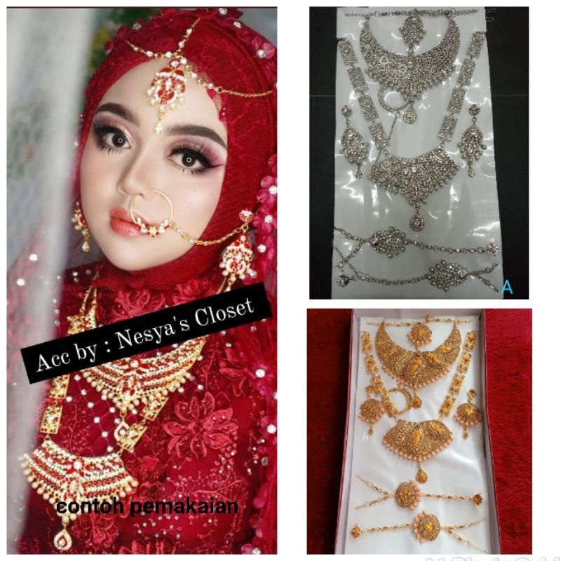 AKSESORIS INDIA - SET KALUNG PENGANTIN INDIA LENGKAP