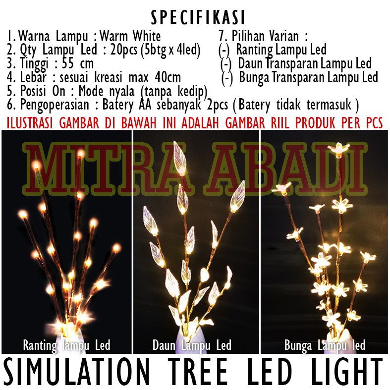 Dekorasi Vas Bunga / Lampu Pohon LED / Simulation Light Tree LED