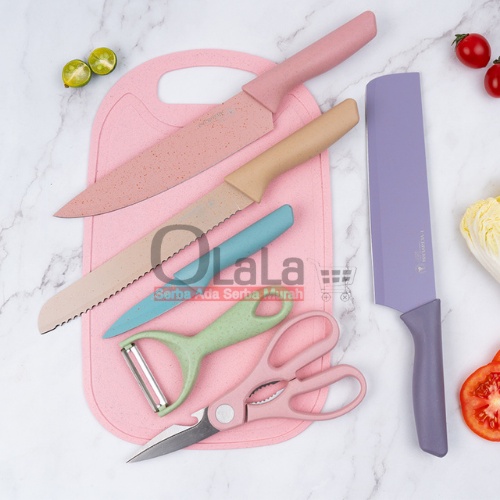 PISAU SET DAPUR WARNA WARNI PISAU KERAMIK MEWAH ELEGAN IMUT CANTIK 6PCS OLL-CH4295