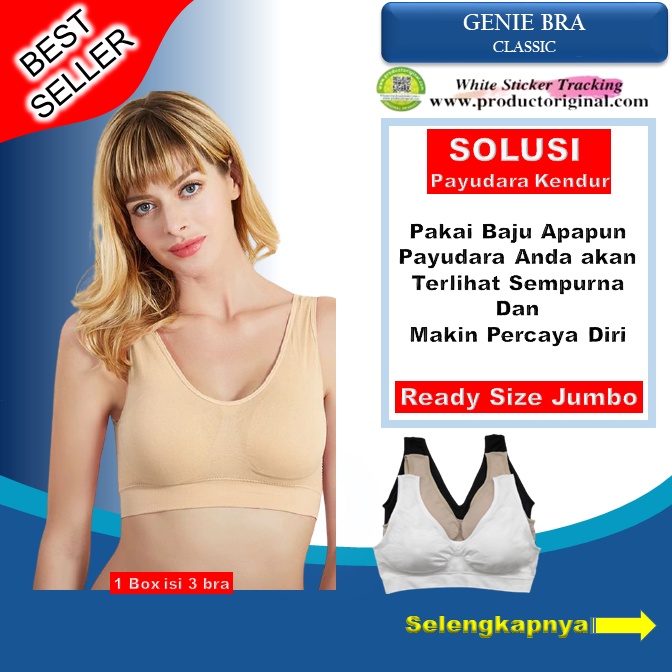 Genie Seamless Bra BH Wanita Tanpa Kawat Pakaian dalam Ori Japan Genie Bra Summer Pastel Classic