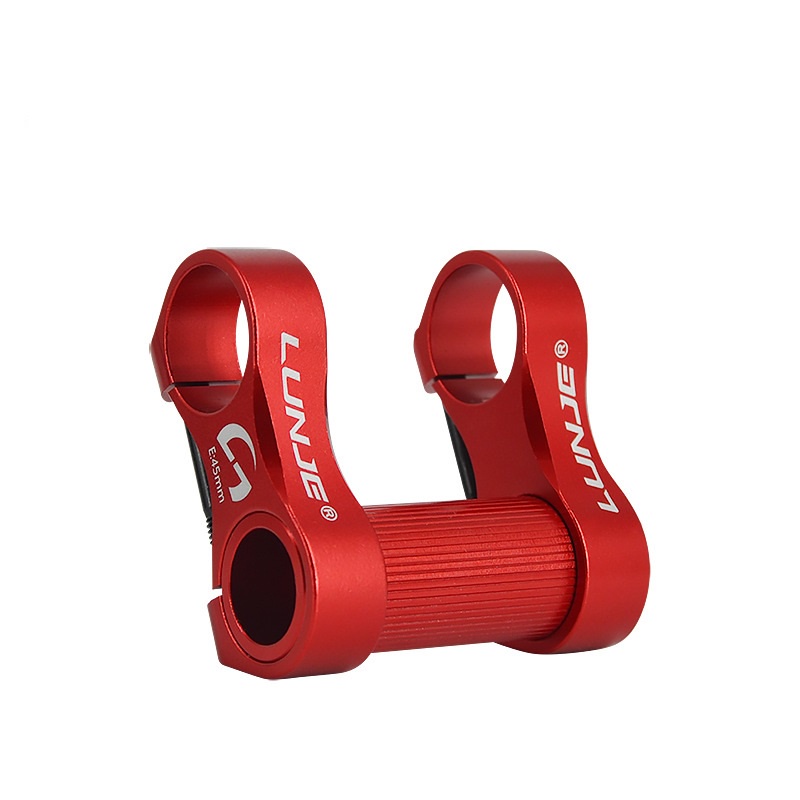 Bicycle Double Stem Riser Handlebar Sepeda Lipat 25.4 Mm - Hitam/Merah Extender Batang Sepeda Berongga Ultra-ringan Yang Dapat Disesuaikan