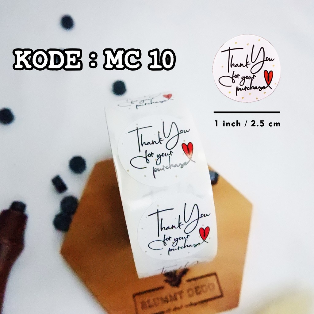 [Monochrome] Stiker Thank You Stiker Packing Stiker Terima Kasih Stiker Segel Packaging-MC 10