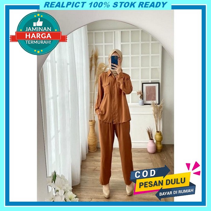 Selina Set Crinkle Airflow Jumbo Ld 120 / Setelan Long Tunik Jumbo Pol Lydia One Set Setcel Polos Ra