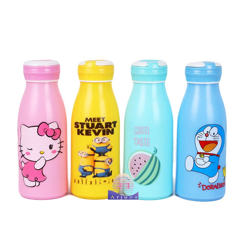 BOTOL KACA ANIMAL KARAKTER UK300ML Botol Minum Anak Panas &amp; Dingin Tumbl