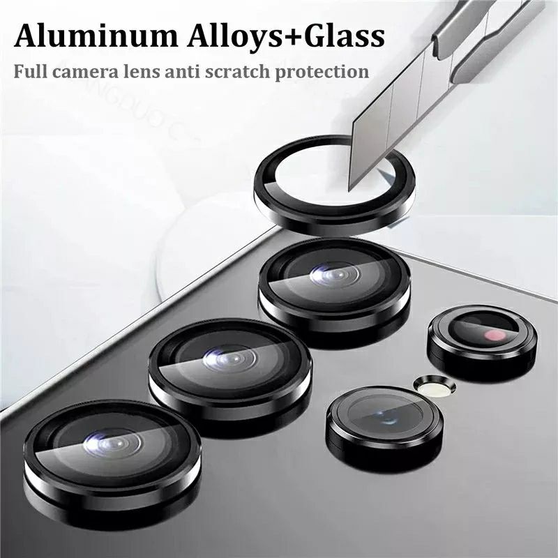 Camera Lens Protector Samsung Galaxy S22 S23 Plus Ultra Metal Ring Glass