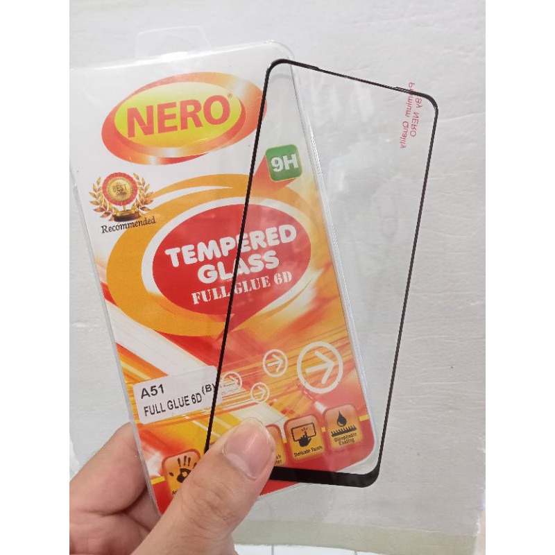 SAMSUNG A51 2020 TEMPERED GLASS NERO FULL COVER FULL GLUE