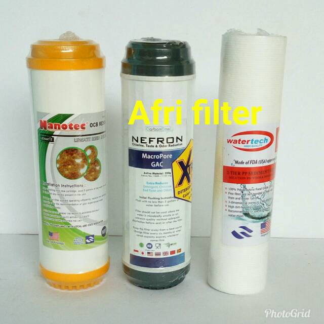 Paket Filter Air 3 Tahap (Sedimen - GAC - Resin) Clear 10' drat 3/4&quot; SGR