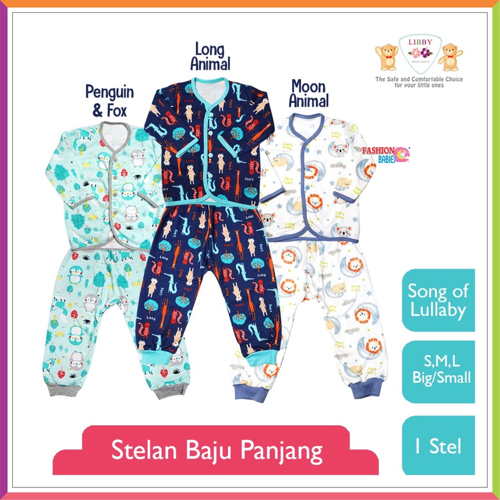 LIBBY PRINT MOTIF SETELAN PANJANG KANCING | LULLABY RAINBOW FANTASIA ANIMAL WILDNESS |LIBBY BABY S M L ❤ Fashionbabies ❤