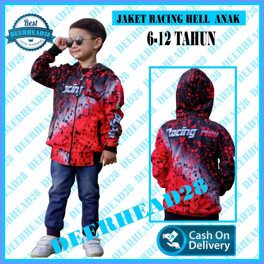 JAKET ANAK/JAKET ANAK LAKI LAKI/JAKET HOODIE ANAK/JAKET RACING/JAKET ANAK RACING HELL
