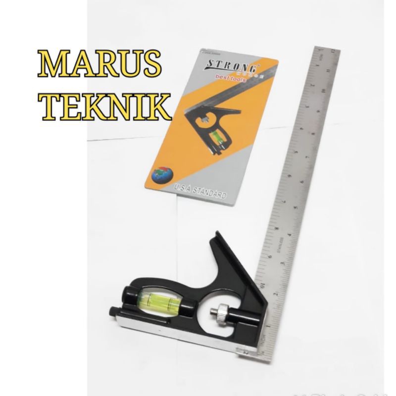 

Penggaris Siku Kombinasi Stainless 12" /30cm Strong