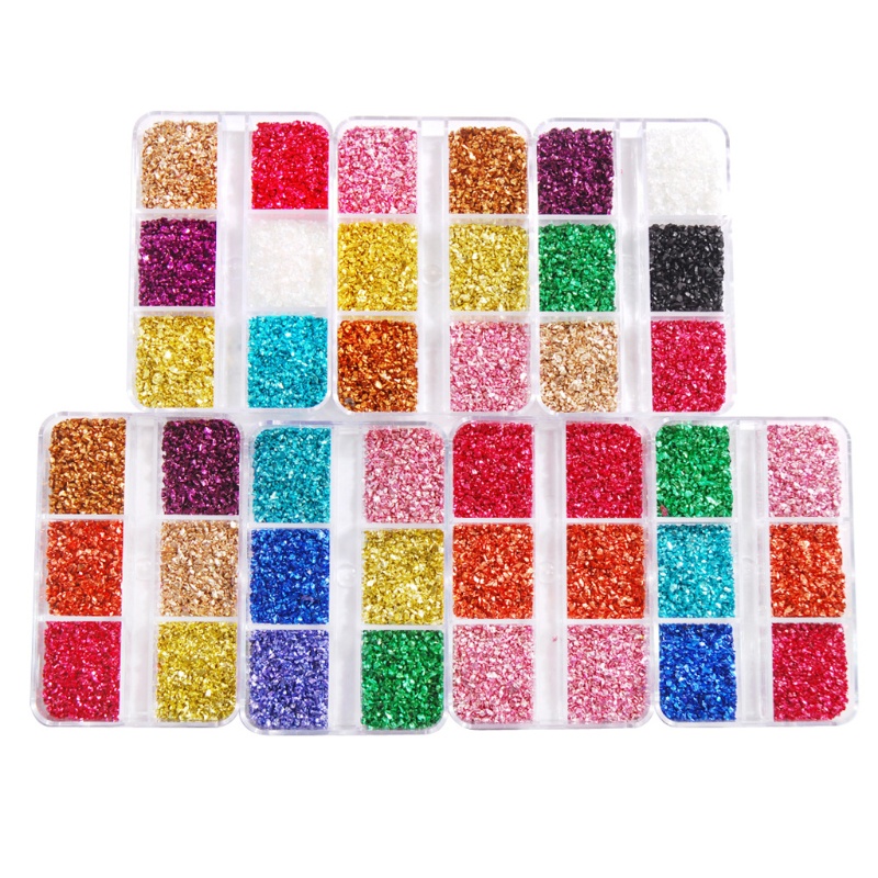 SIY  6 Grids Broken Glass Sequins Suitable for Nail Art Decoration Resin Mold