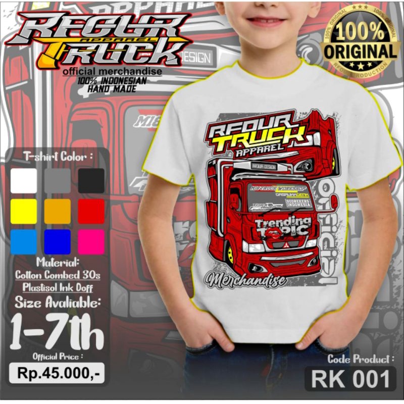 KAOS ANAK LAKI LAKI // KAOS ANAK GAMBAR TRUCK / KAOS TRUK ANAK / KAOS TRUK OLENG ANAK