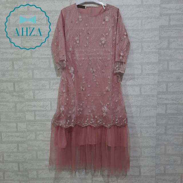 AHZA GAMIS TILE TUTU BORDIR MUTIARA ANAK SIZE M 8-9Th