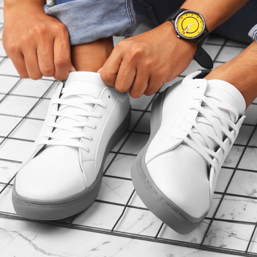 VICTOR WHITE GREY |ManNeedMe x Arf| Sepatu Sneakers Pria Casual ORIGINAL