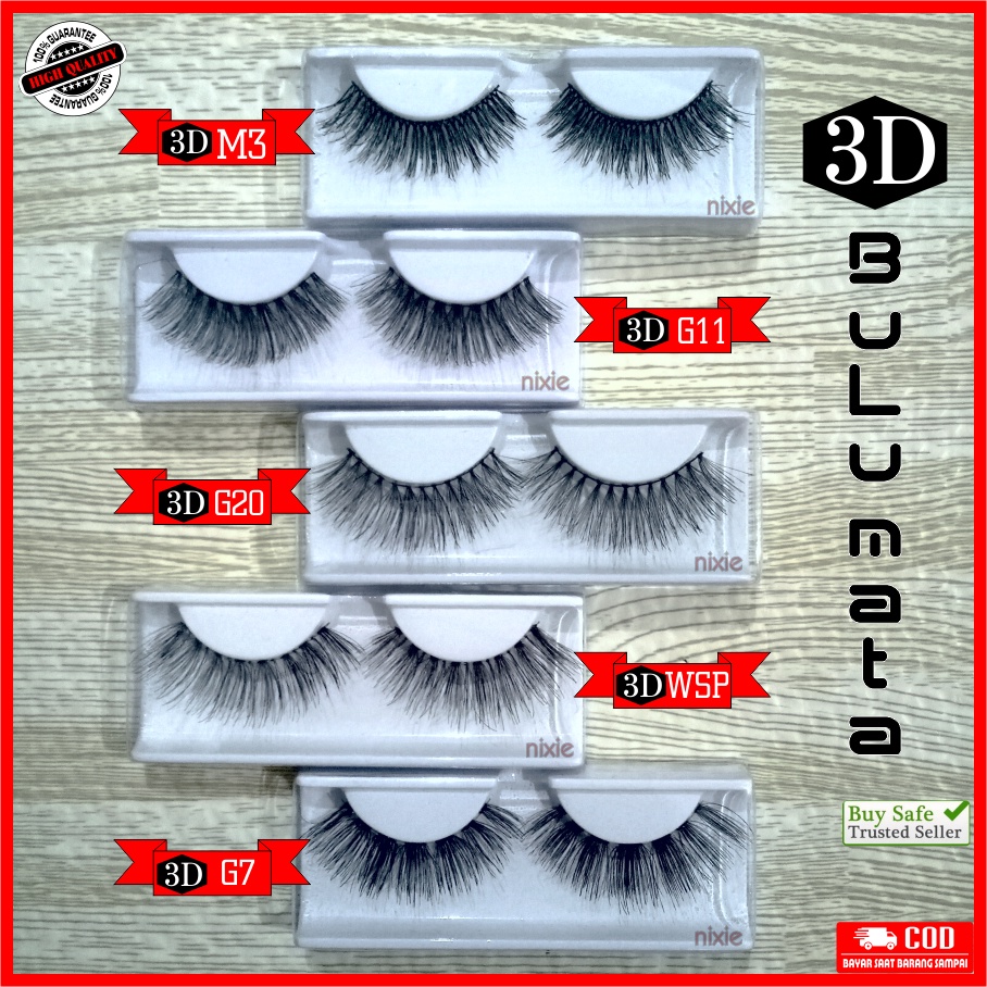 Bulu Mata 3D TEBAL RINGAN False Eyelash Satuan Bulumata Premium Murah Bagus