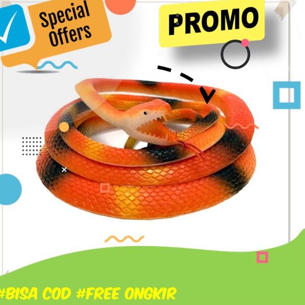 11.11Brand Mainan Hewan Hewanan Untuk Anak Anak Mainan Karet Binatang Ular Kobra Besar Mainan Prank