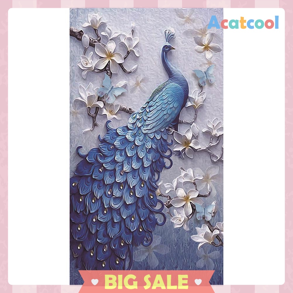 5D DIY Animal Peacock Embroidery Diamond Painting Rhinestones Cross Stitch