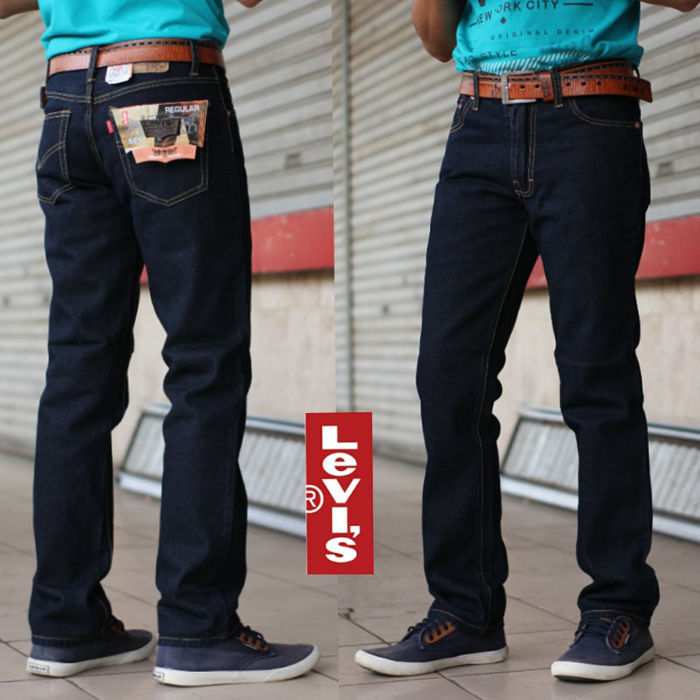 NEW celana panjang jeans celana levis wenglear standar pria celana standar warna hitam biru Celana