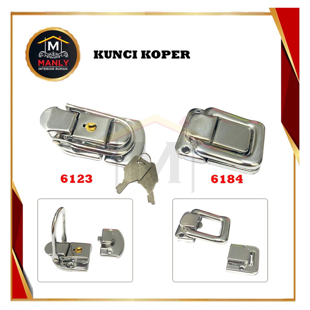 Kunci Koper Lock / Kunci Pengait box 6123 + Lock &amp; 6184 / kuncian koper / gembok tas murah