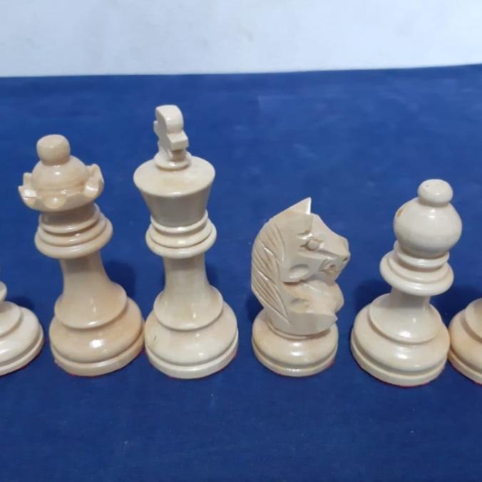1 set handmade chess wood buah catur kayu pengrajin Indonesia