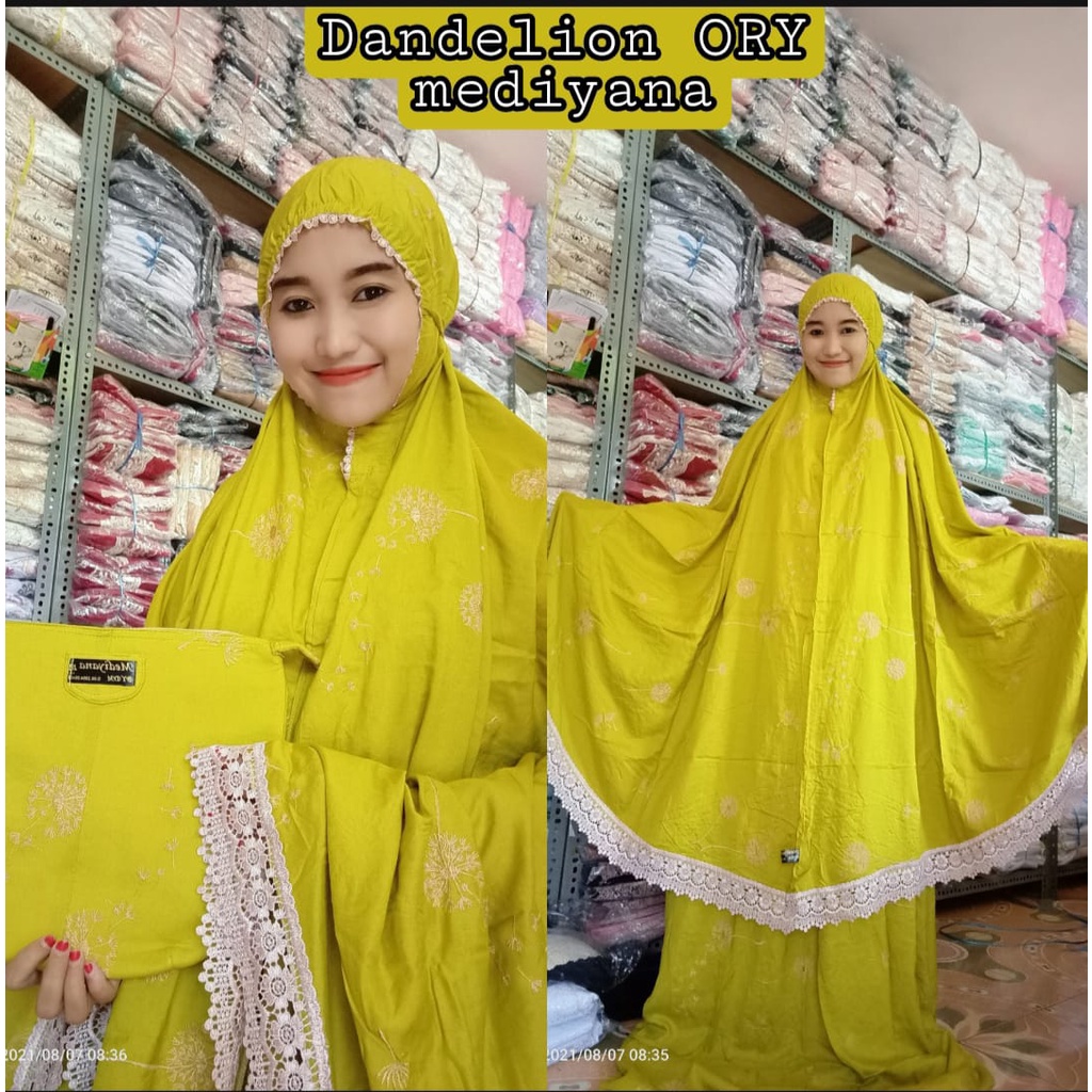 MUKENA DANDELION/Mukena Atas bawah Dandelion/Mukena Mewah/MUKENA MEDIYANA