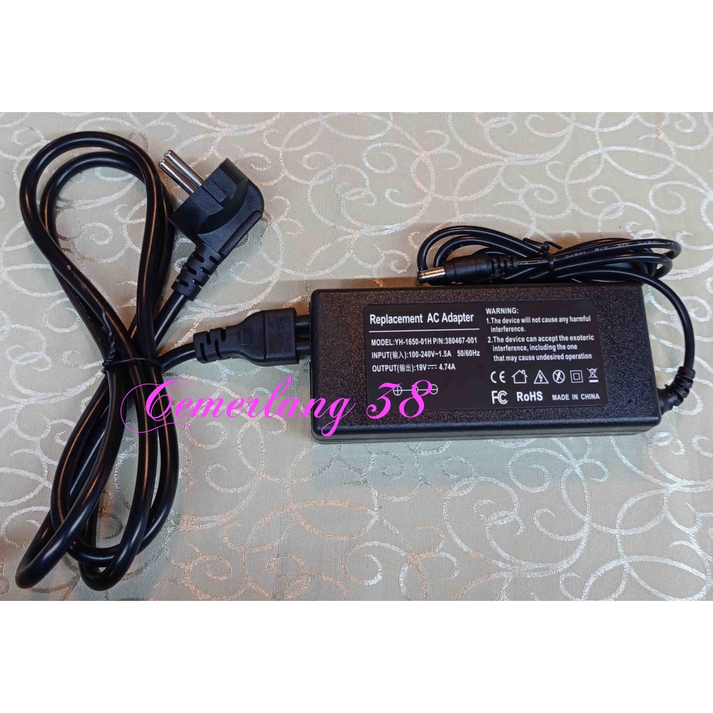 Adaptor Charger laptop 19 V 4.74 A + kabel power Switching 19v 4,74a