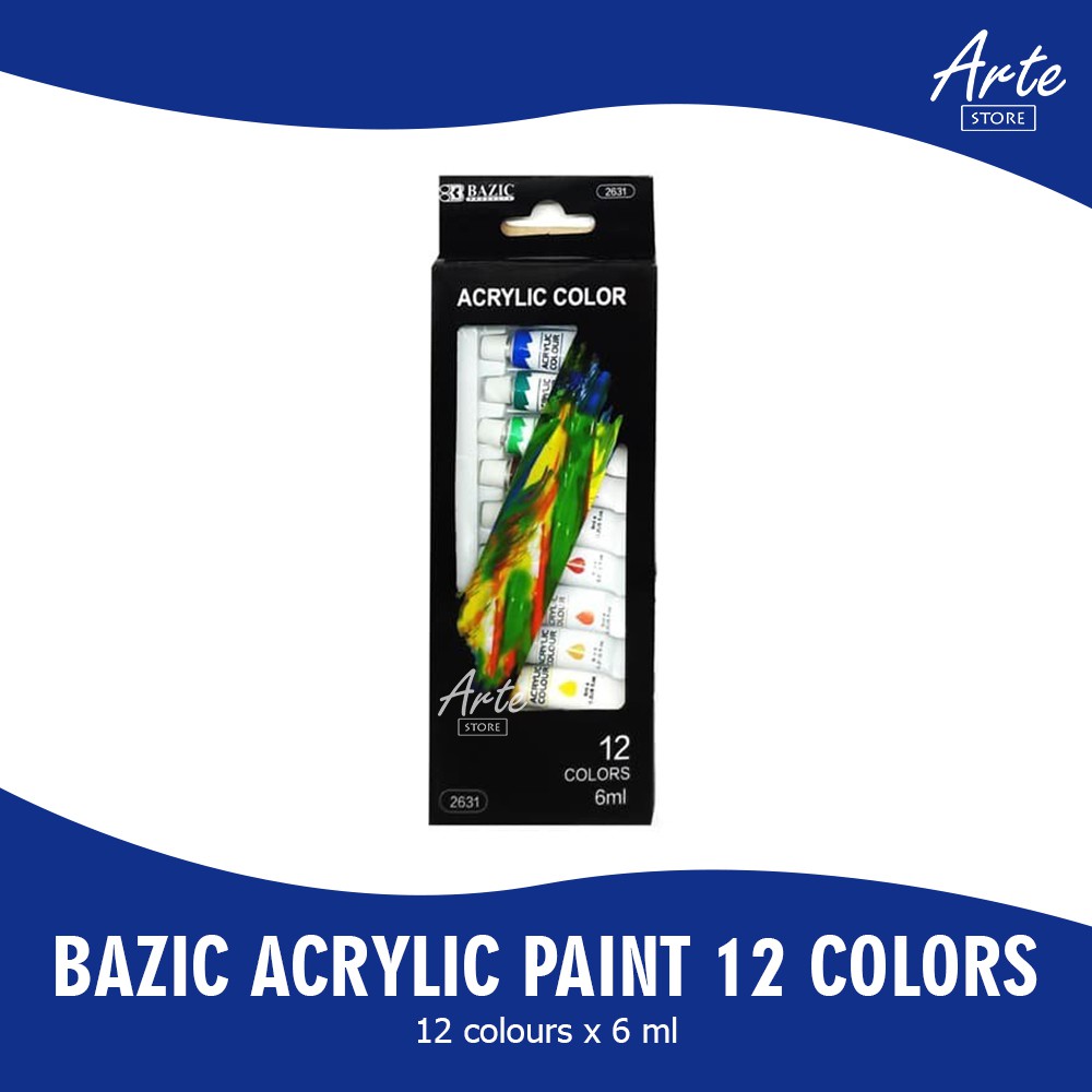 Cat Akrilik - BAZIC Acrylic Set 12 Warna